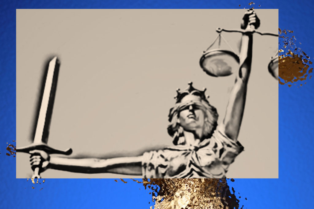 Legal Summit Image of Lady Liberty with Blindfold and Sword